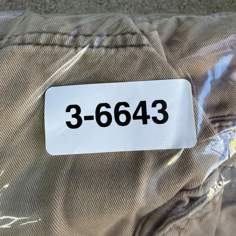 Y2K Lee Dungarees Cargo Shorts Boys 14 Beige Twill Loose Adjustable Waist Casual